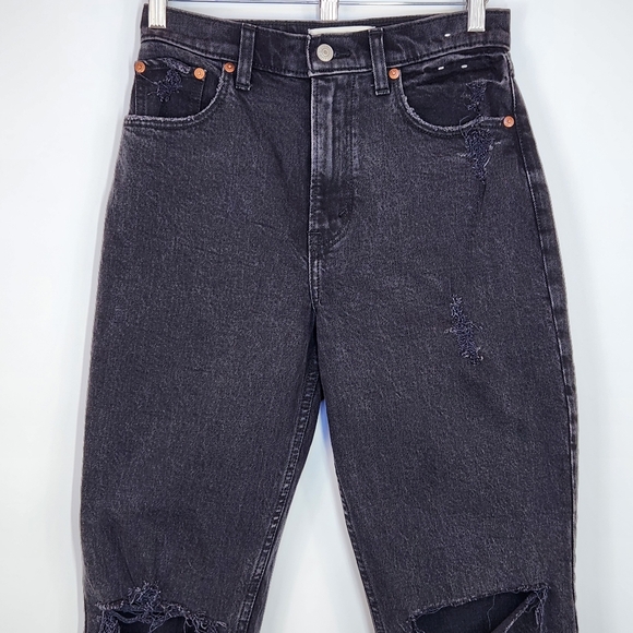 Abercrombie & Fitch 26 Short Curve Love '90s Straight Ultra High Rise Jean Black - Picture 3 of 16